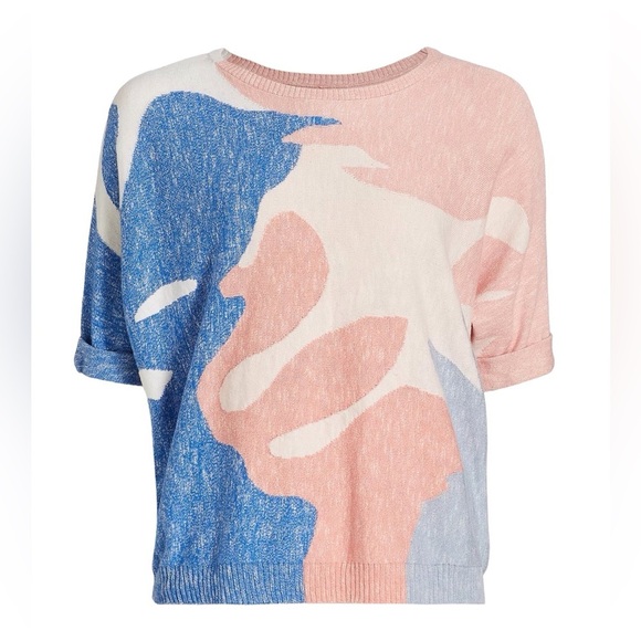 NIC + ZOE Shell Burst Short Sleeve Sweater NWT Size Large - Picture 2 of 11